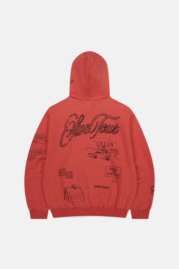 SUNLOVE - 후디 - Stencil Hoodie Red