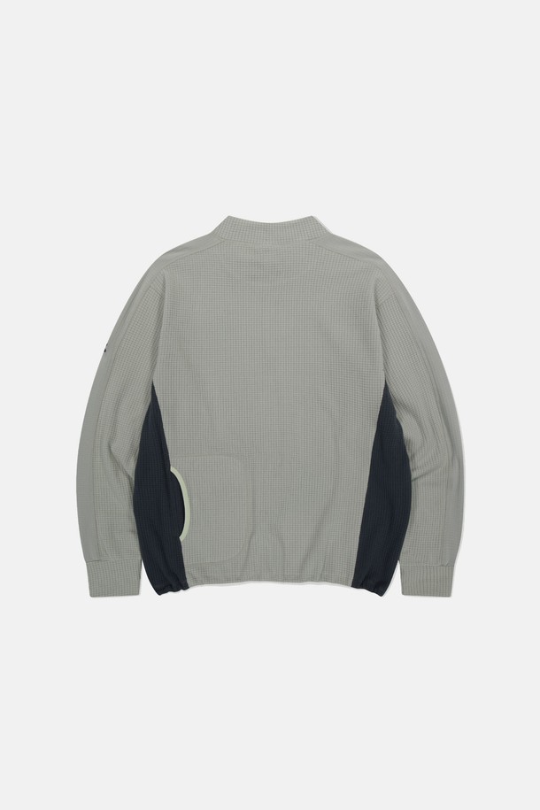 SUNLOVE - 긴팔티셔츠 - Grid Fleece Pullover Grey