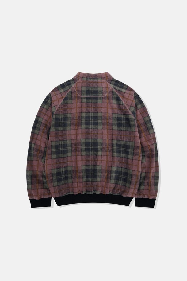 SUNLOVE - 긴팔티셔츠 - Plaid Player Fleece Pullover Pink