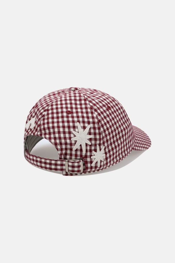 SUNLOVE - 모자 - Staccato Cap Wine Gingham