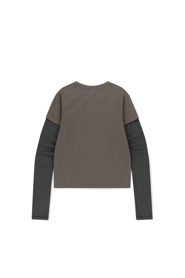 SUNLOVE - 긴소매 티셔츠 - W SUN TOUR Layered L/S Tee Taupe