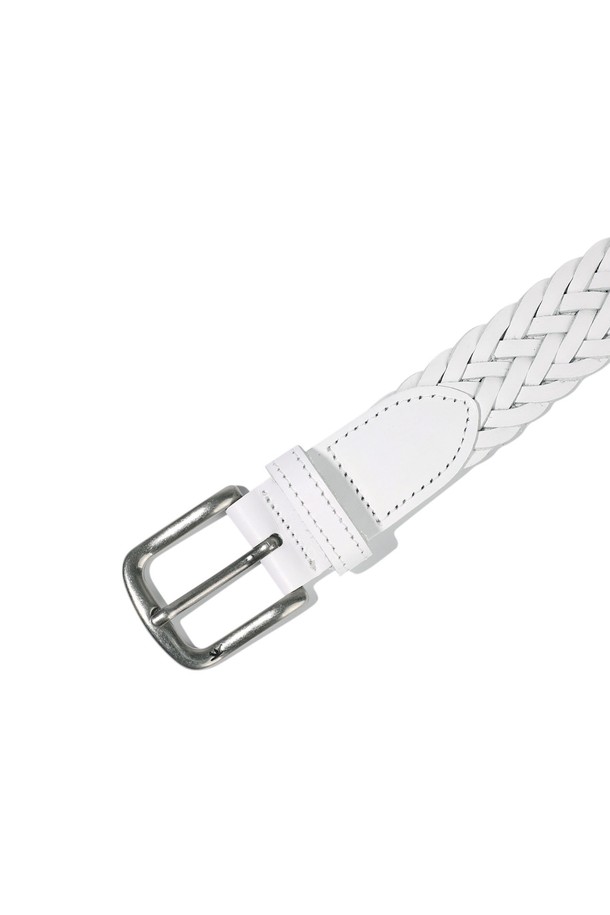 SUNLOVE - 벨트 - Braided Leather Belt White