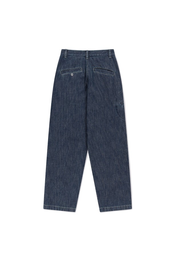 SUNLOVE - 롱/미디팬츠 - Right Aero Denim Pants Dark Blue