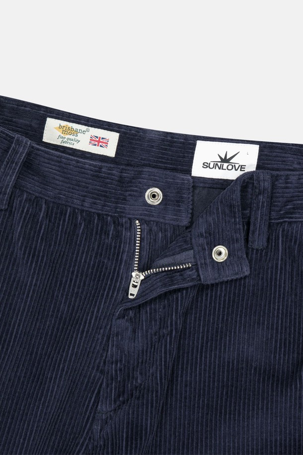 SUNLOVE - 캐주얼팬츠 - Brisbane Moss Cord Right Chino Pants Navy