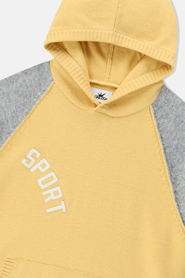 SUNLOVE - 스웨터 - SPORT Knit Hoodie Yellow