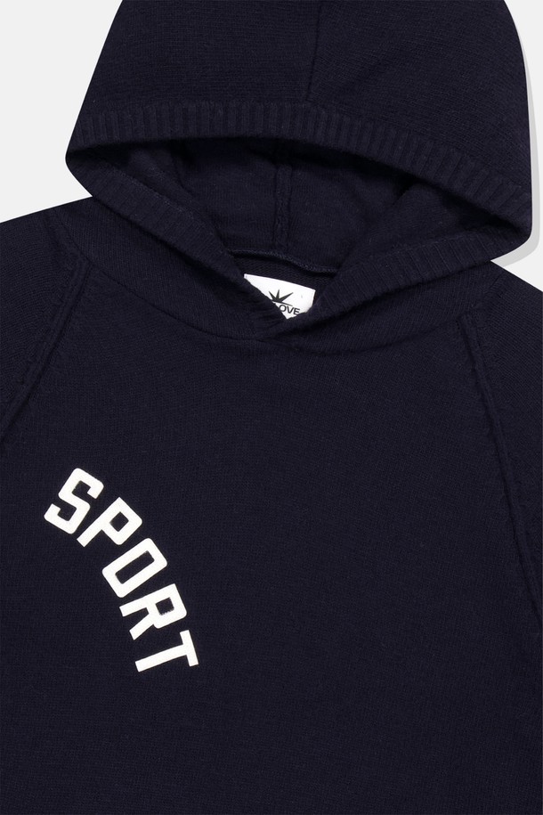 SUNLOVE - 스웨터 - SPORT Knit Hoodie Navy