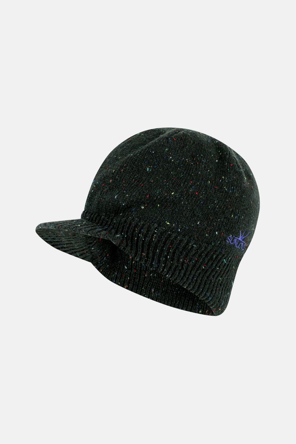 SUNLOVE - 모자 - Speckle Visor Beanie Charcoal