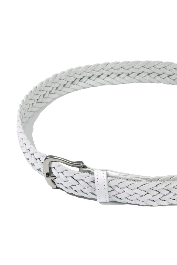 SUNLOVE - 벨트 - Braided Leather Belt White