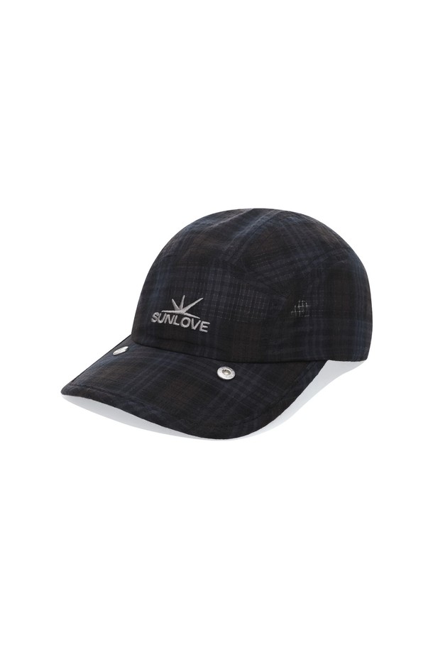 SUNLOVE - 모자 - Grid Breath Hybrid Cap Black Plaid