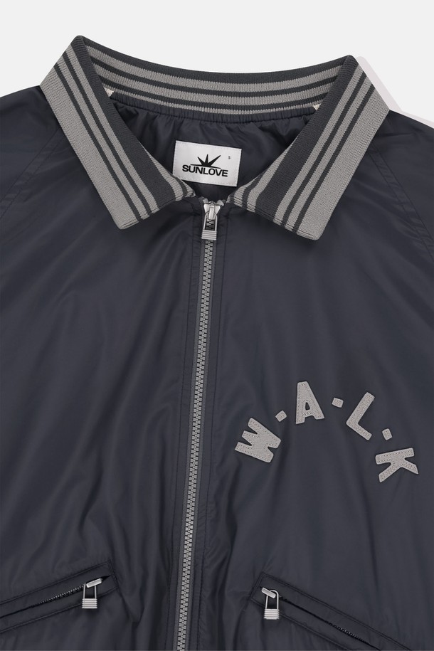 SUNLOVE - 블루종/점퍼 - Walk Varsity Jacket Navy