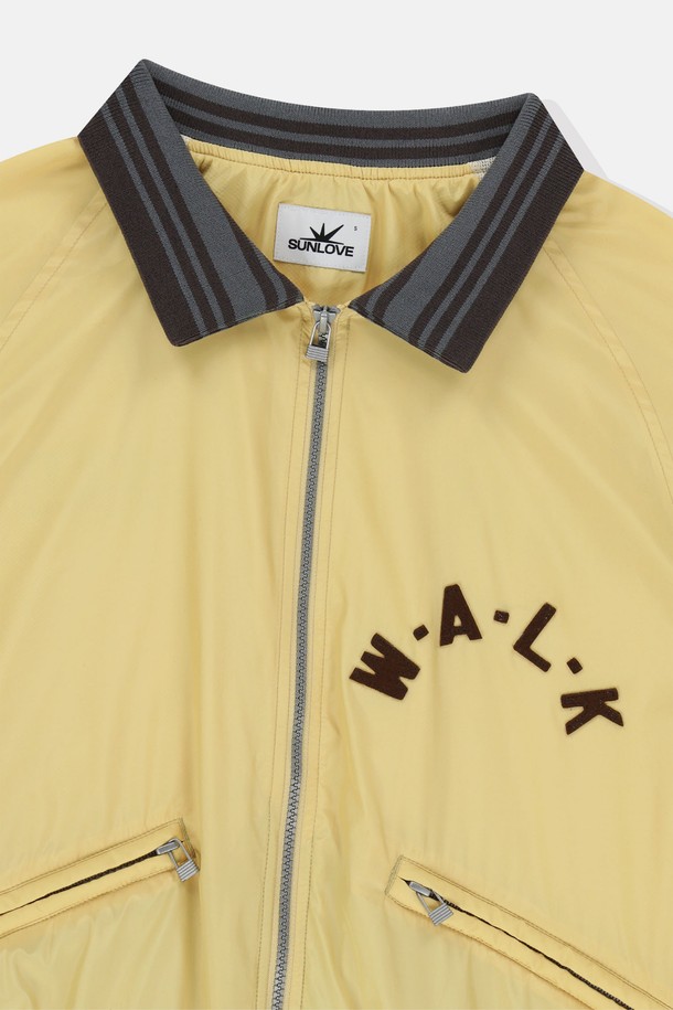 SUNLOVE - 블루종/점퍼 - Walk Varsity Jacket Yellow