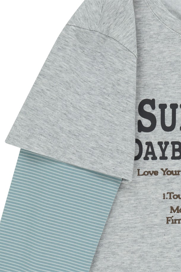 SUNLOVE - 긴소매 티셔츠 - W SUN TOUR Layered L/S Tee Heather Grey