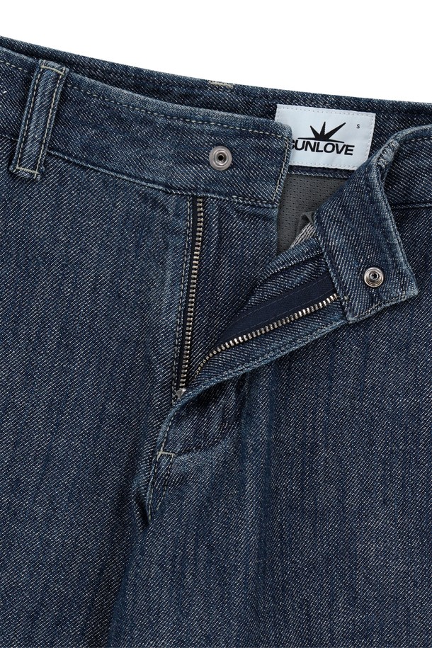 SUNLOVE - 롱/미디팬츠 - Right Aero Denim Pants Dark Blue