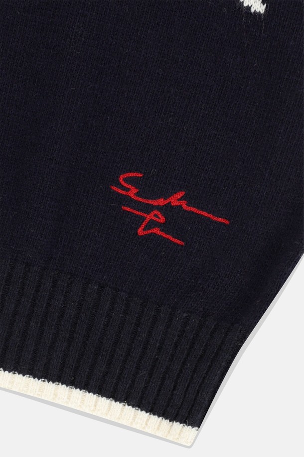 SUNLOVE - 스웨터 - GREEN Knit Sweater Navy