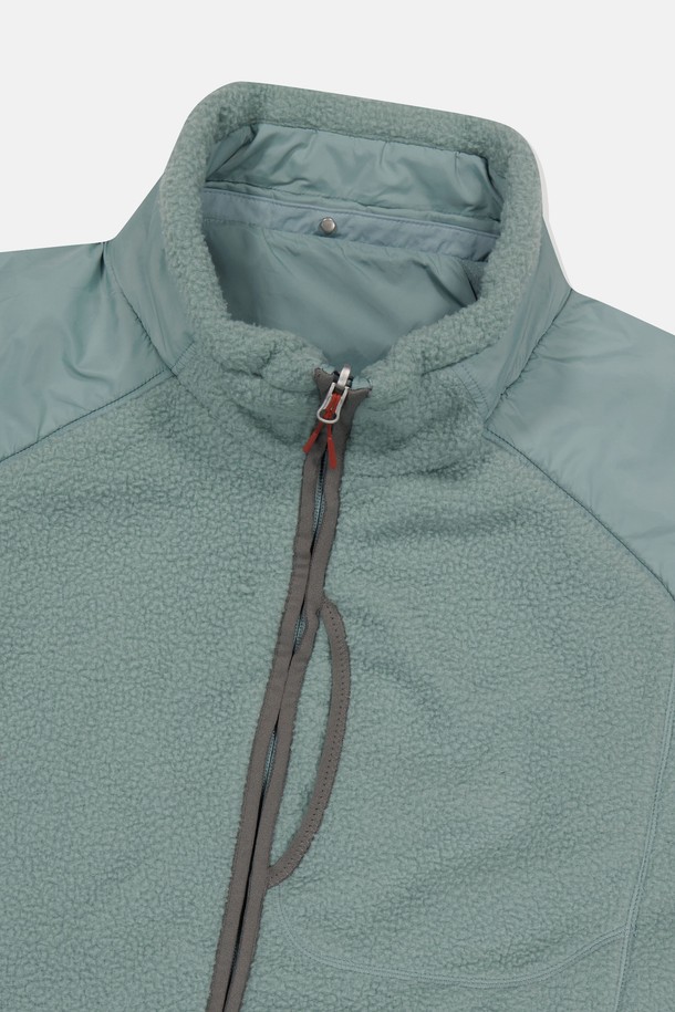 SUNLOVE - 블루종/점퍼 - Reversible Pile Fleece Jacket Light Teal