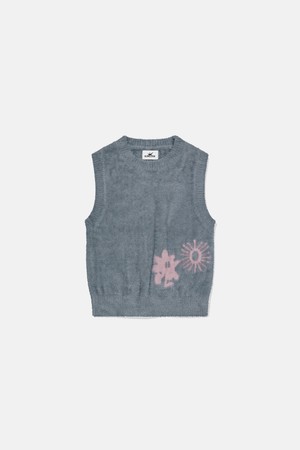W Cali Shaggy Knit Vest Grey