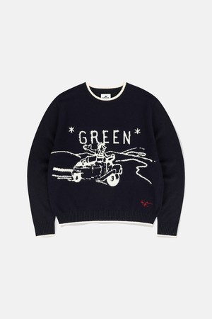 GREEN Knit Sweater Navy