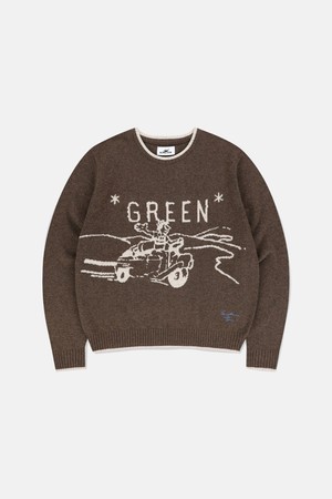 GREEN Knit Sweater Brown