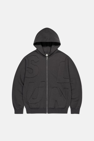 Capital Zip Up Hoodie Charcoal