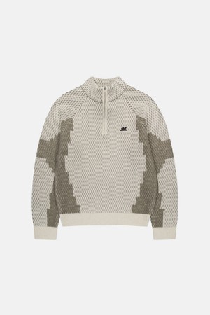 Airwool Half Zip Knit Pullover Oatmeal