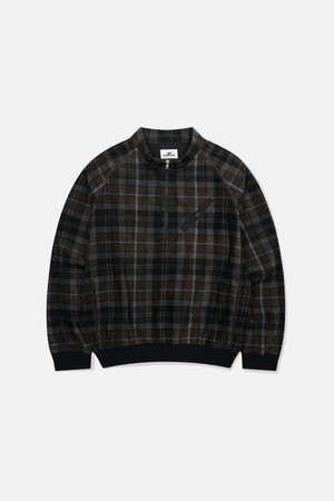 Plaid Player Fleece Pullover Dark Brown