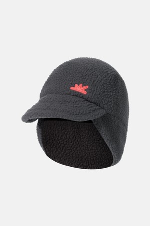 Pile Fleece Earflap Cap Charcoal