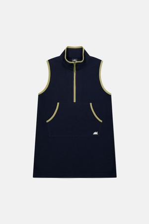 Polartec Fleece Half ZIp Dress Navy