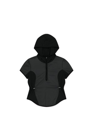 W Swift Half Zip Hooded Top Black