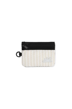 Zip Card Pouch Ivory Grid