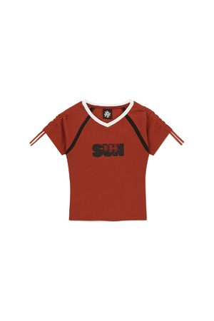 W Ribbed SUN Tee Red