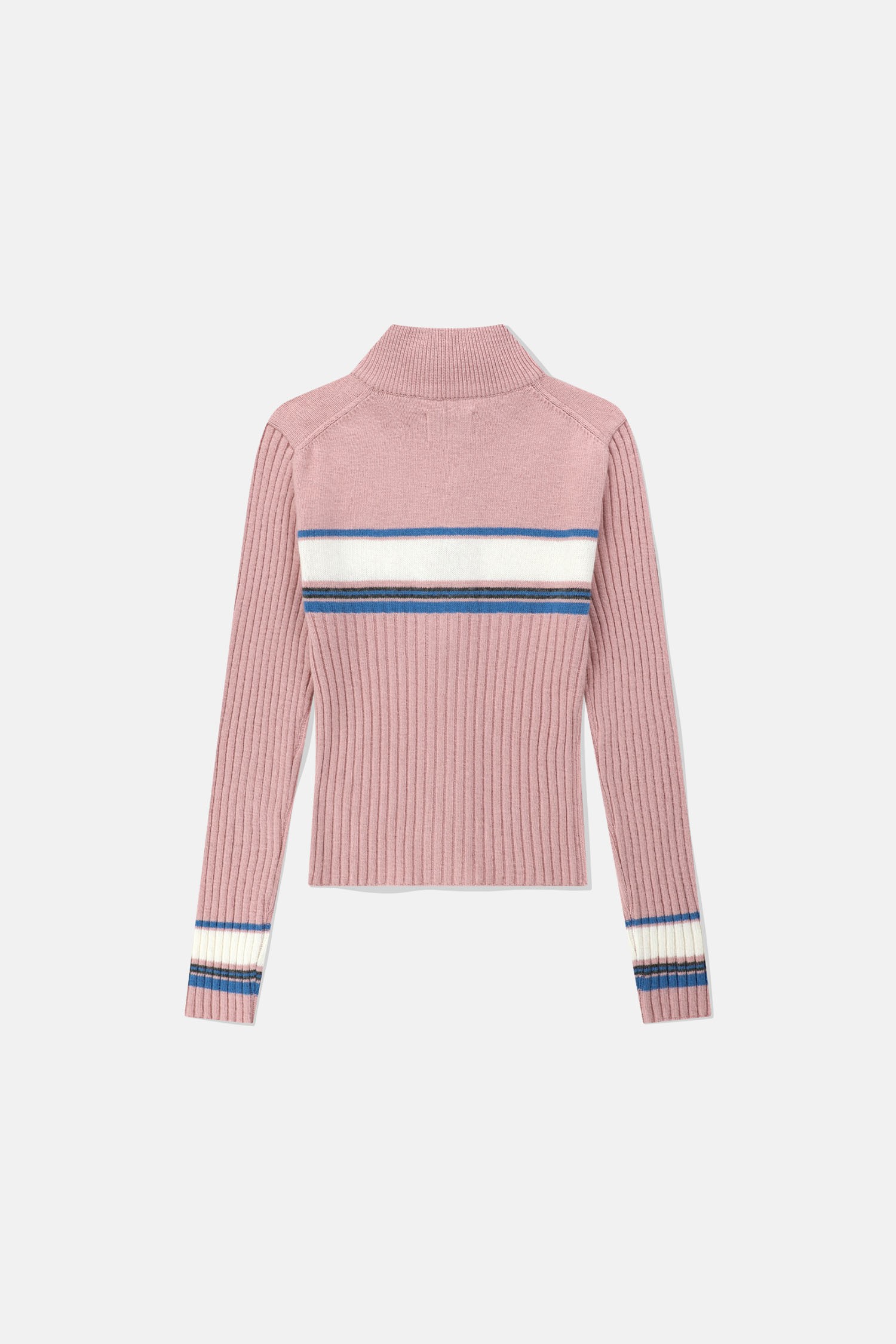 W Striped Full Zip Knit Cardigan Pink_SUNLOVE