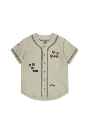 <STITCH> Wappen Baseball Shirt Beige