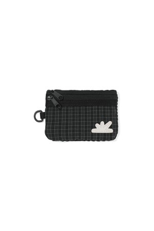 Zip Card Pouch Black Grid