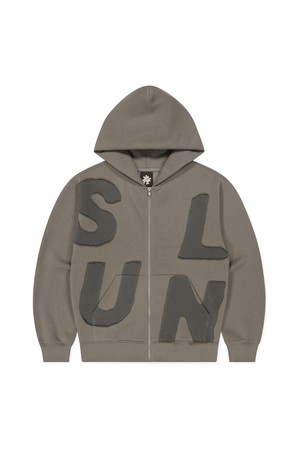 Capital Brushed Zip Up Hoodie Taupe