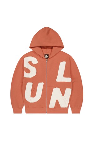 Capital Brushed Zip Up Hoodie Orange