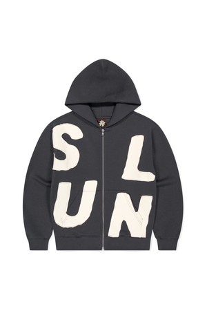 Capital Brushed Zip Up Hoodie Charcoal