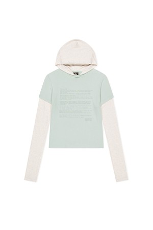 W Prose Layered Hooded Tee Mint