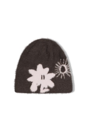 Cali Shaggy Beanie Brown/Pink