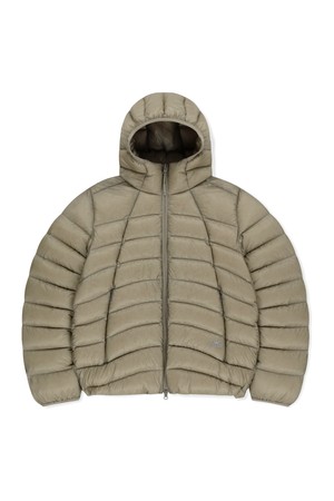 Hooded Fly Light Down Jacket Stone