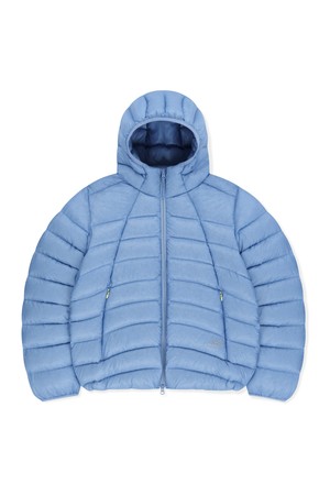 Hooded Fly Light Down Jacket Light Blue
