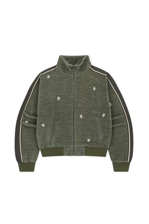 Velour Twinkle Track Jacket Khaki