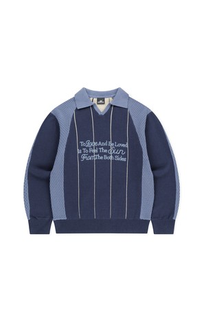 Script Knit Jersey Navy