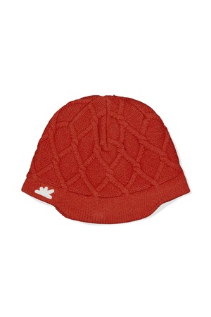 Cable Visor Beanie Red