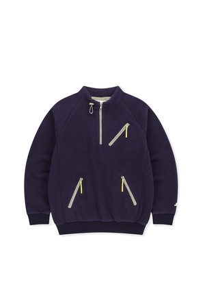 Zip Player Fleece Pullover Navy