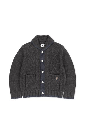 Cable Cowichan Cardigan Charcoal