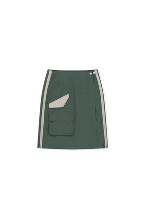 W Field Wrap Skirt Green