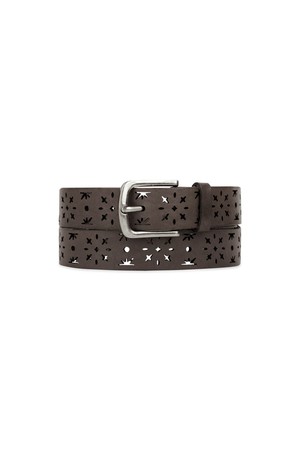 Punching Leather Belt Charcoal