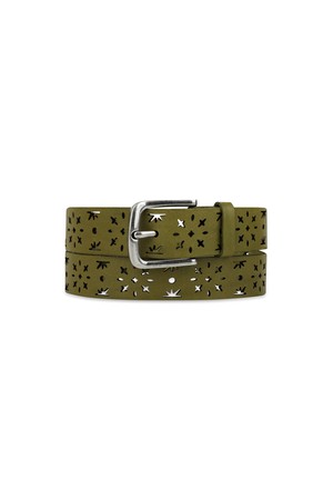 Punching Leather Belt Lime