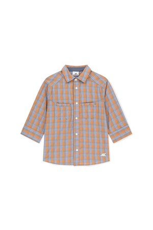 W Plaid 3/4 Sleeve Shirt Orange