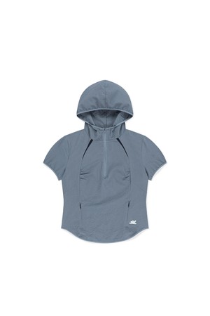 W Soar Half Zip Hooded Top Blue